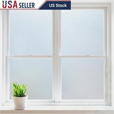 Frosted Window Film Static Cling UV Blocking Privacy Glass Treatment 5-Min DIY