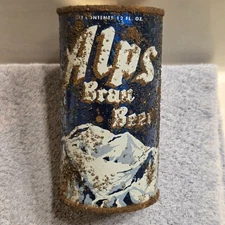 1950s ALPS BRAU BEER, flat top beer can, GRACE BROS, Santa Rosa, California