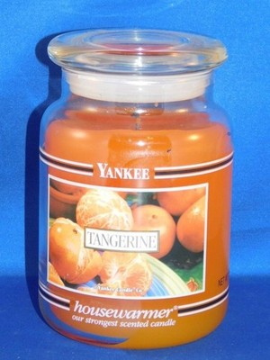 Yankee Housewarmer 22oz Jar Candle TANGERINE Black Band Discontinued Flavor