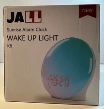 JALL Wake Up Light Sunrise Alarm Clock w/ Sunrise Simulation Sleep Aid.