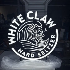 WHITE CLAW HARD SELTZER LIGHT UP LED SIGN NEW 36"