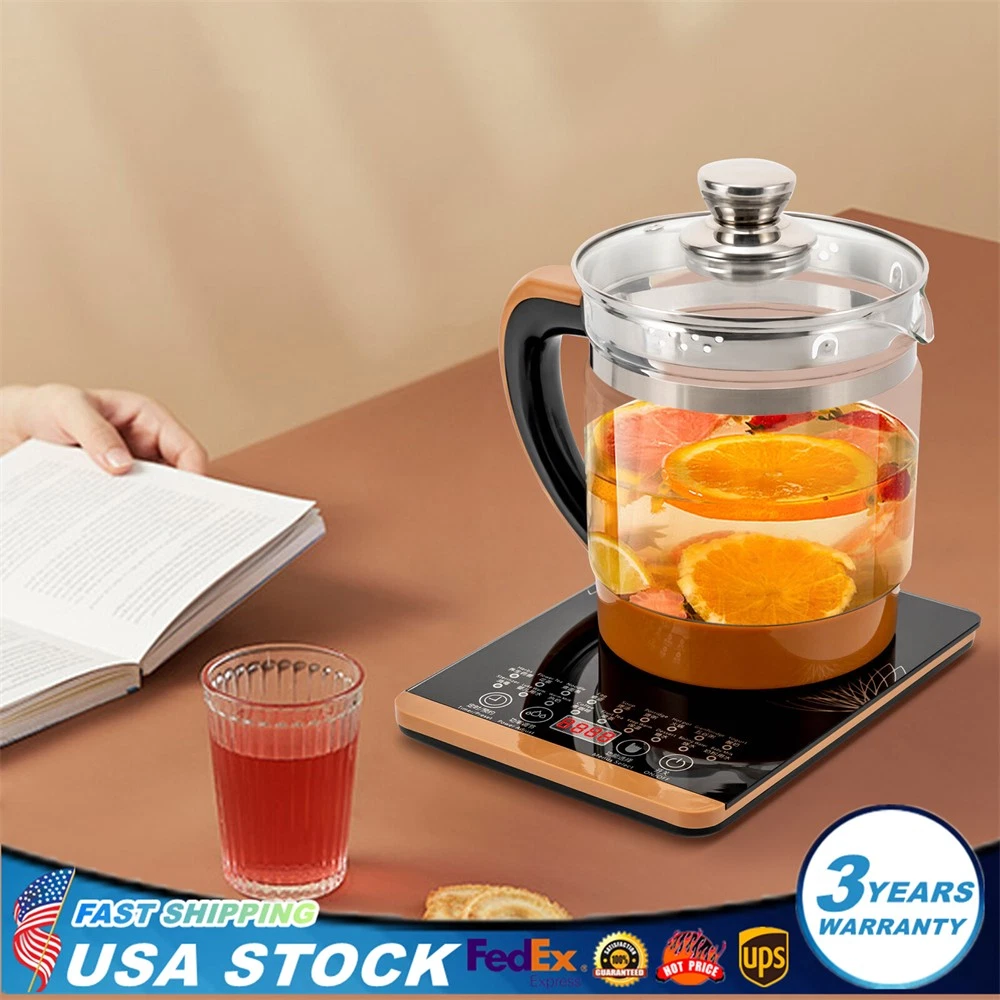 Electric Tea Kettle Hot Water Boiler Pot W/ Filter+ Digital Heating Base 1.8L