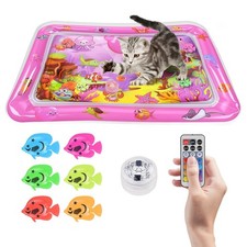 Upgraded Cat Water Mat Thickened Sensory Water Palymat LED Color Changing Light