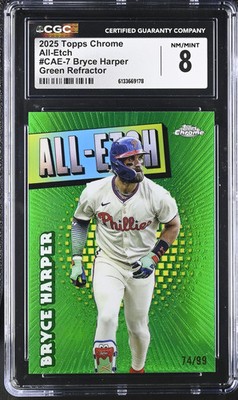 2025 Topps Chrome Bryce Harper #CAE-7 Green Refractor