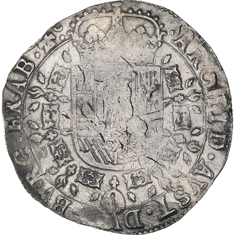 [#908582] Coin, Spanish Netherlands, Philip IV, Patagon, 1623, Antwerp, VF, Sil, - Image 2 of 2