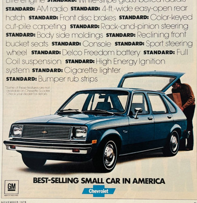 1979 Chevy Chevette Advertisement Classic Vintage Automobilia Chevrolet DWW12C