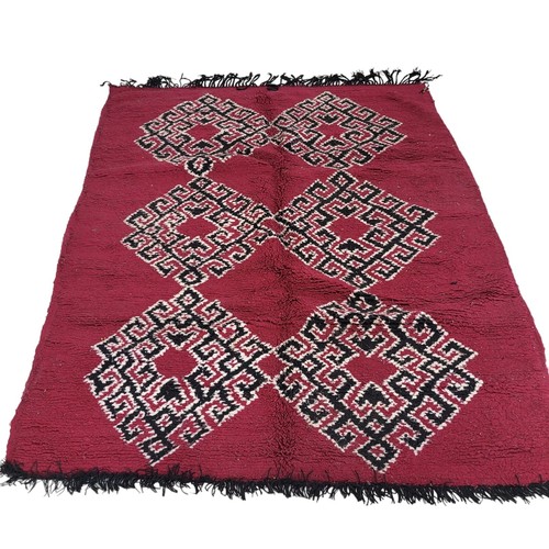 Vintage Moroccan Rug Tribal Azilal Rug Handmade Area Carpet Berber Wool Rug - 第 4/21 張圖片