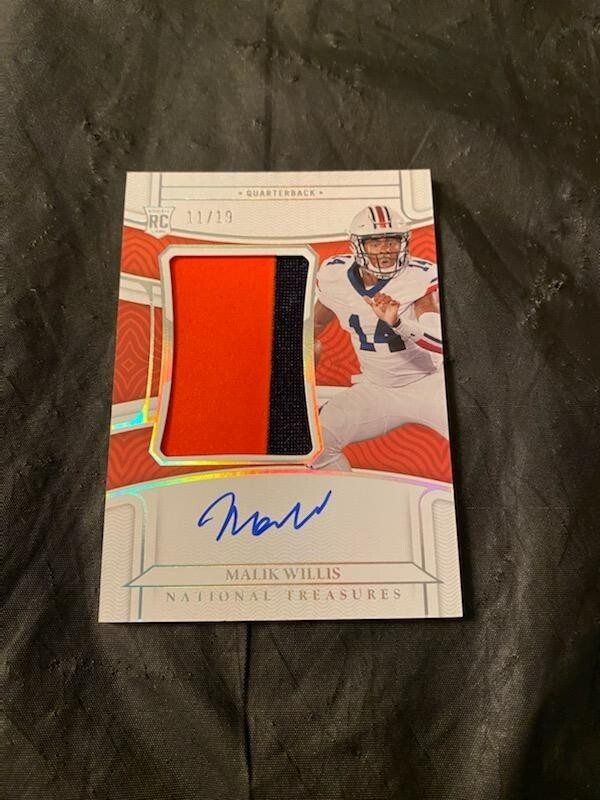 2022 NATIONAL TREASURES MALIK WILLIS 2 COLOR PATCH TRUE RPA SSP 11/19!