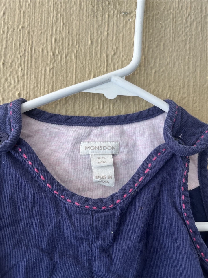 Monsoon Baby Girl’s Toddler Dress Corduroy  Age 12-18 Months Porcupine Animal - Image 4 of 4