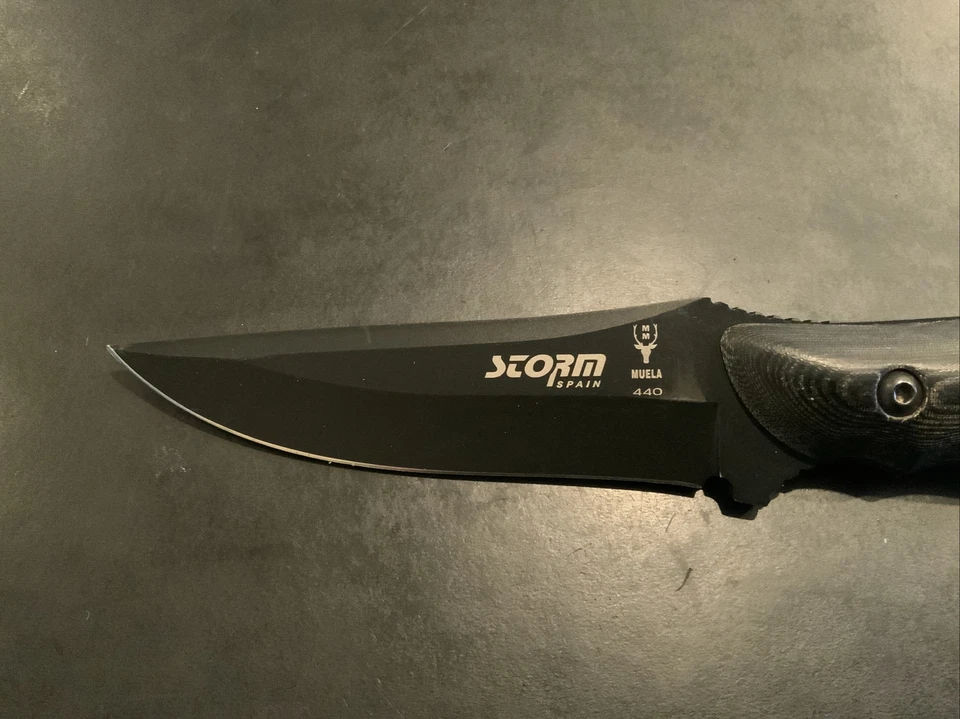 Cuchillos tácticos Muela Spain Storm cuchillo de hoja fija negro con funda Foto 2 de 4