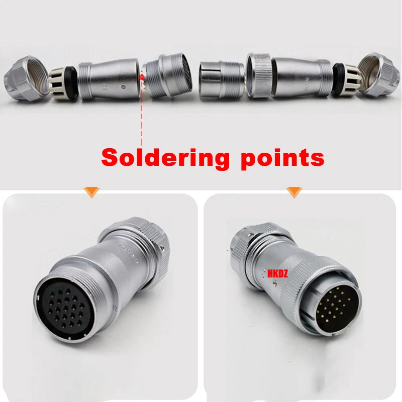 WF32 Aviation Plugs Sockets IP67 Industrial Waterproof Cable Connector 4~19 Pins - Image 4 of 4