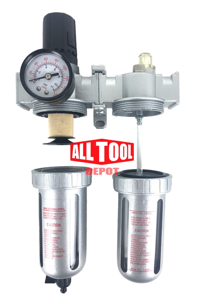 1/4" Mid Flow FRL air control unit w/ Manual Drain - Image 4 of 4