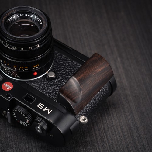 Wood L Handle Grip + Aluminum Baseplate For Leica M8 M9 M8.2 MM Me220 Camera - Picture 13 of 51