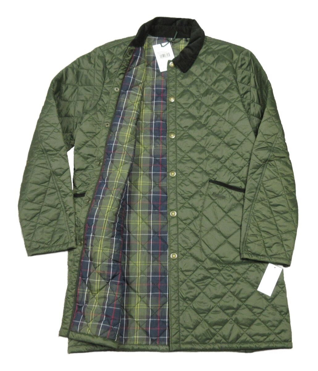 コート Barbour Coats Green Barbour Men's Olive Green Heritage Long Liddesdale Quilted
