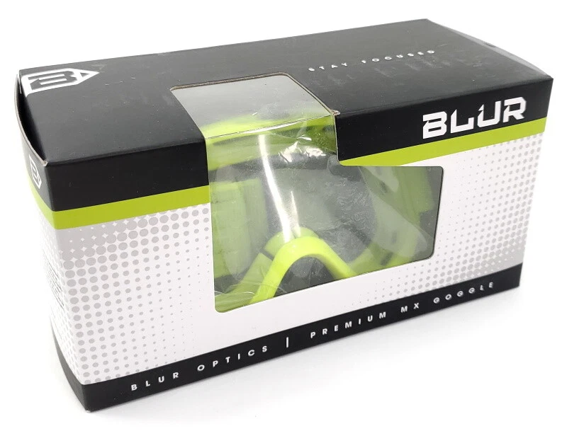 Gafas Blur Optics B-ZERO - Motocross Offroad MX MTB - Lente transparente, amarillo neón Foto 3 de 4