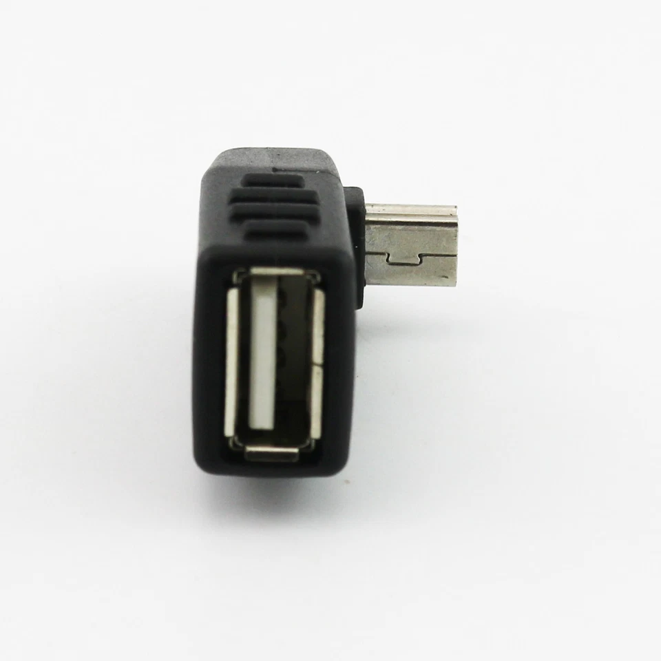 Mini USB 5-Pin B Male Down Angled 90° To USB 2.0 A Female Jack OTG Host Adapter - Image 2 of 4