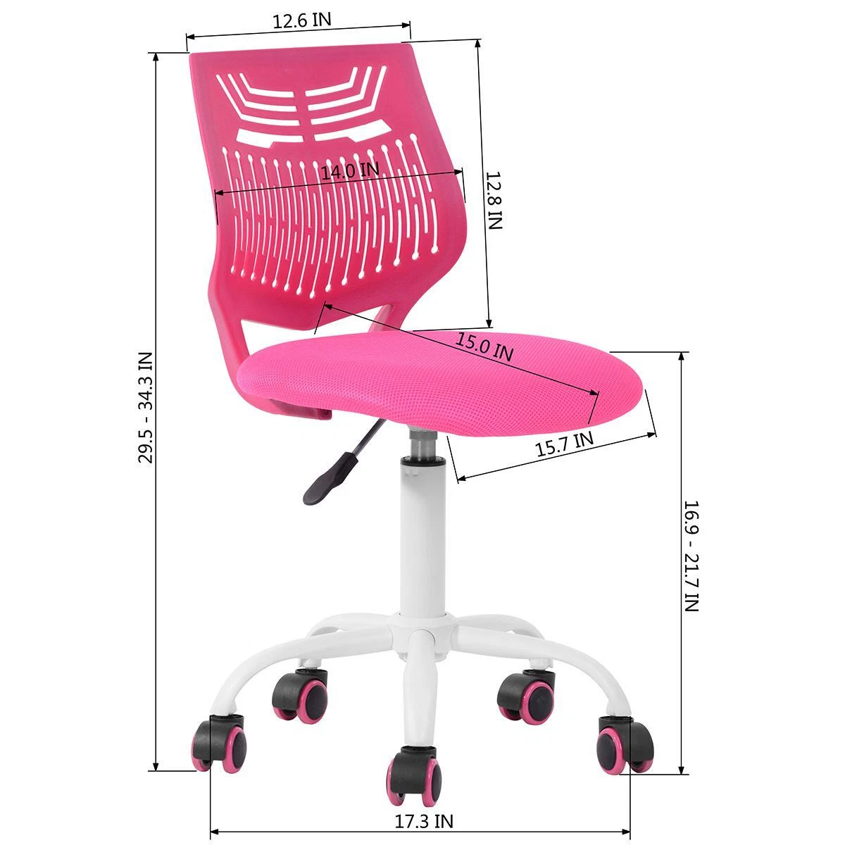 Pink plastic online desk chair