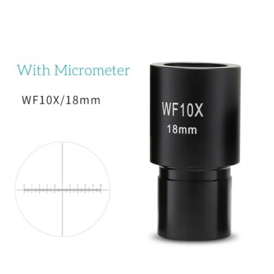 WF10X 18mm Biological Microscope Optical Eyepiece Lens 23.2mm with Reticle