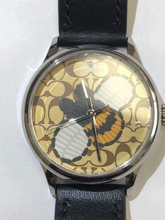 RARO! Orologio da polso COACH Signature & Bee batteria sostituita donna come nuovo funzionante
