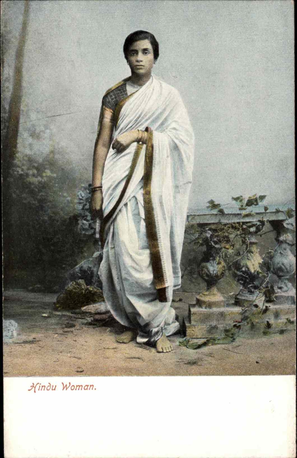 Hindu Woman Sarong Ethnic Costume Beautiful Woman c1910 Vintage Postcard
