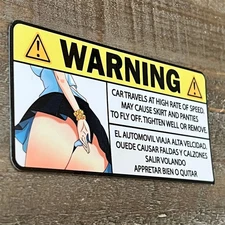 Car Warning | Funny | Anime Car Warning | Car Warning Sticker | Mechanic | 5"