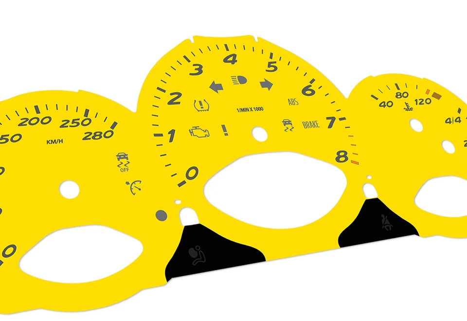Porsche Boxster 987.2 Yellow - Speedometer gauges from MPH to km/h Cluster Discs - Image 3 of 4