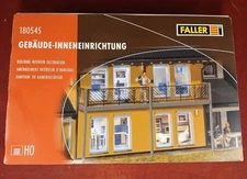 Faller HO 1:87 4-Room Interior Detail Kit W/LED Lighting New Complete Germany