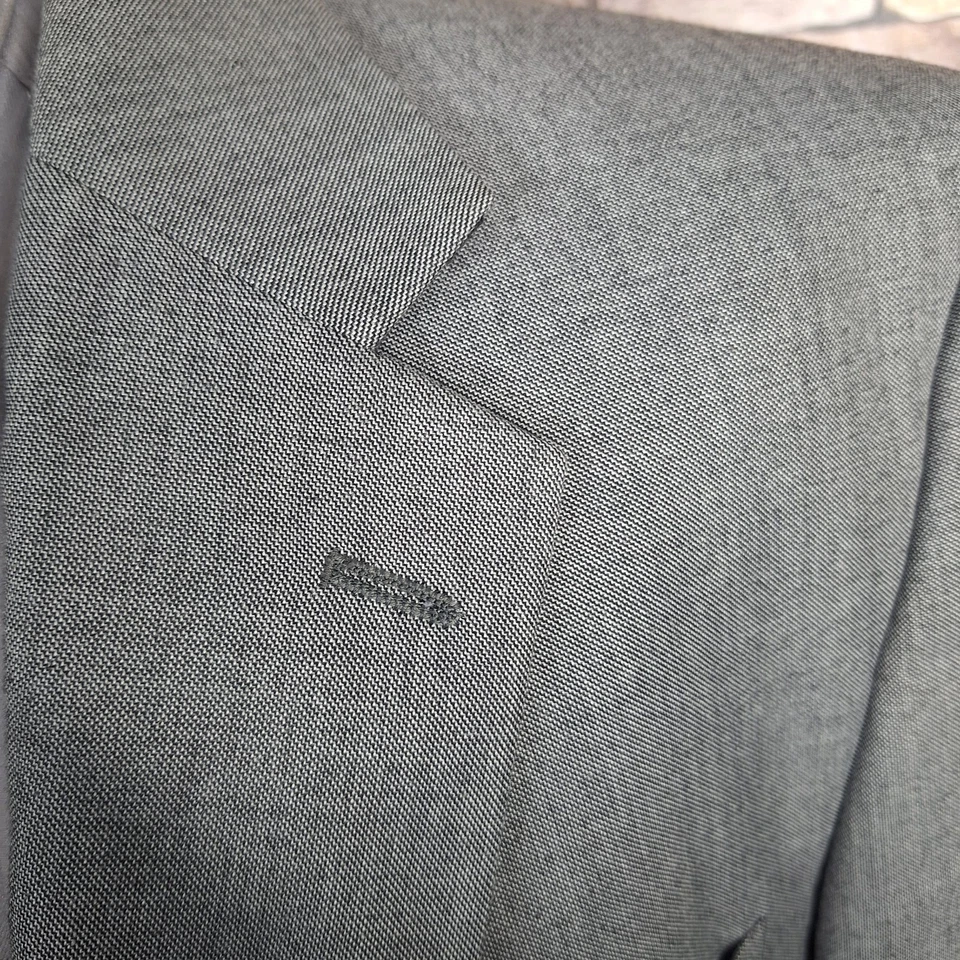 Statements 2 Piece Suit Mens 44L 34X32 Gray Hopsack Single Vented - Image 4 of 4