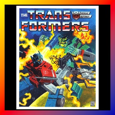 TRANSFORMERS * SIGNED ART PRINT E. J. Su OPTIMUS PRIME Laserbeak SOUNDWAVE SDCC
