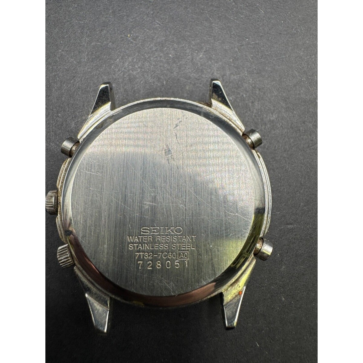 Vtg Seiko Panda Chronograph Quartz 7T32 7C60 Black Dial Watch Stainless Steel WR NOS Vintage Seiko Panda Chronograph Alarm Quartz Unisex  main image 3