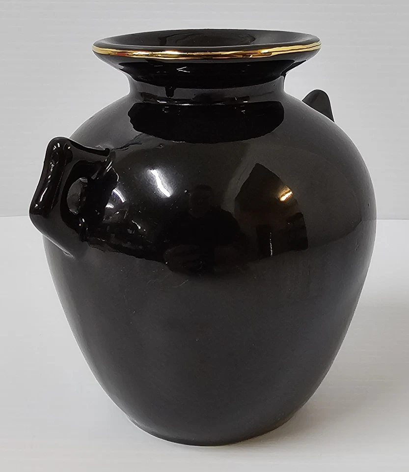 Vintage Kutani Bulb Vase Urn Floral Print Japanese Style With Handles Porcelain - image 4 of 4