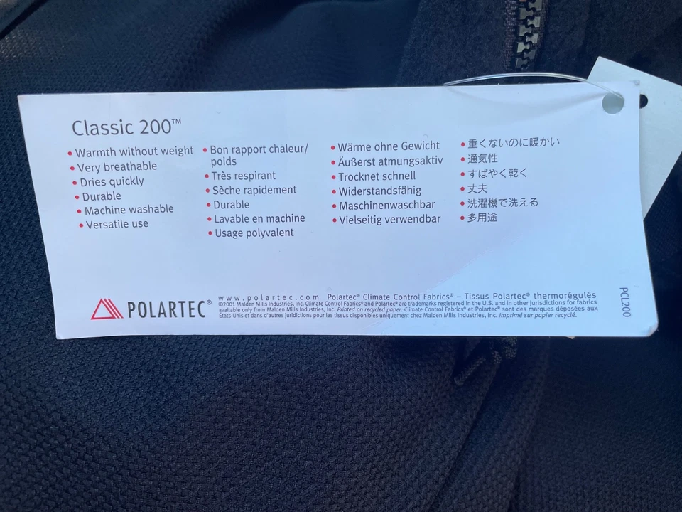 POLARTEC Classic 200 PANTALONES BABERO POLAR ESQUÍ NIEVE XL Cortos/Reg Negro Foto 4 de 4