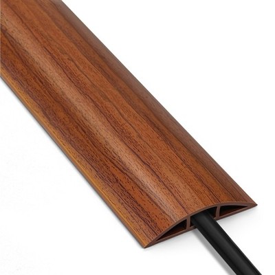 8ft Walnut Wood Cable Cover Floor, LZEOY Extension Cord Cover, Wire Cover for...