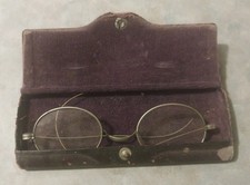 Antique Wire Framed Eyeglasses With Hard Case