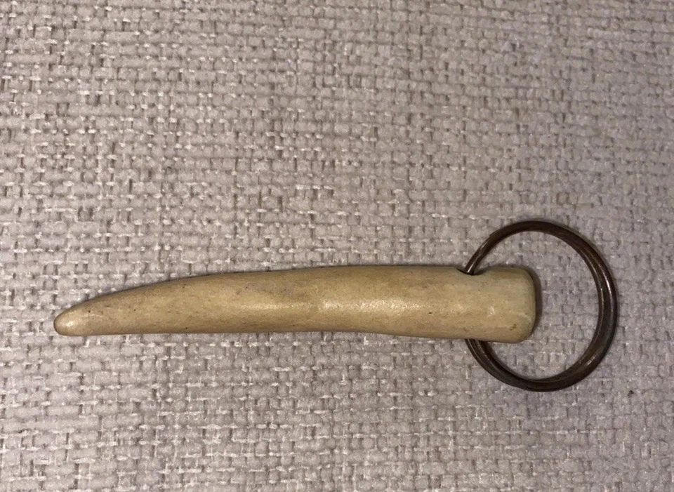 "Llavero liso de 3"" con asta de ciervo rústico hecho a mano accesorio impresionante" Foto 3 de 4