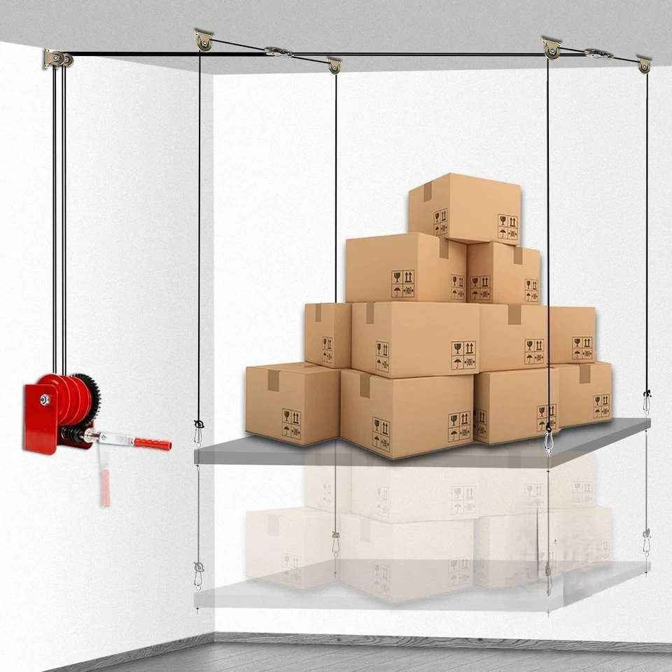 ZELVORO Overhead Garage Storage Lift Hoist, Heavy-duty Ceiling Mounted