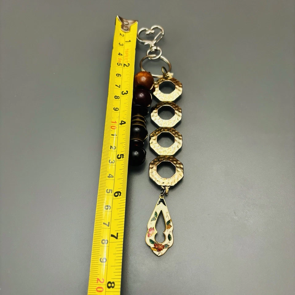 Llavero hecho a mano bolso encanto reciclado vintage joyería pulseras y pendientes Foto 4 de 4