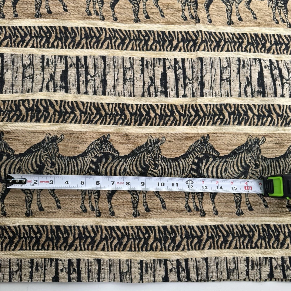 Tela para cortinas de tapicería a rayas con estampado de cebra de terciopelo bronceado remanente de 1 yd 20" Foto 4 de 4