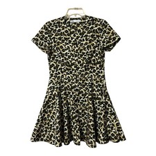 Zara Womens Size M Leopard Print Button Front A-Line Short Dress