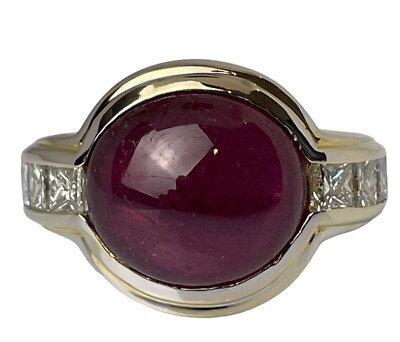 MODERN UNIQUE RING With Approx 3.00 Ct. RUBY and DIAMONDS Approx 1.00 ct./ 18K GOLD