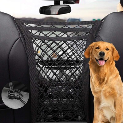 Dog Car Net Barrier 3 Layers with Auto Safety Mesh Organizer