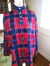 Walt Disney World Mickey Mouse Plaid Fleece Sweater Pullover Branded Buttons M