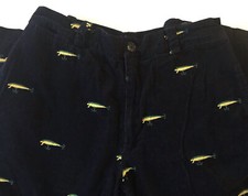 Ralph Lauren Polo Youth Size 8 Corduroys Navy Blue With Fishing Lures