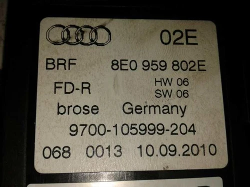 8E0959802E Motor Elevalunas Trasero Derecho para SEAT EXEO BERLINA (3R2) * 29628 - Imagen 1 de 4