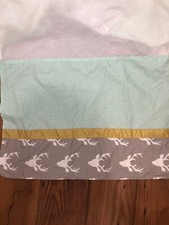 Caden Lane Woodlands Deer Crib Skirt dust ruffle bed buck gold blue gray