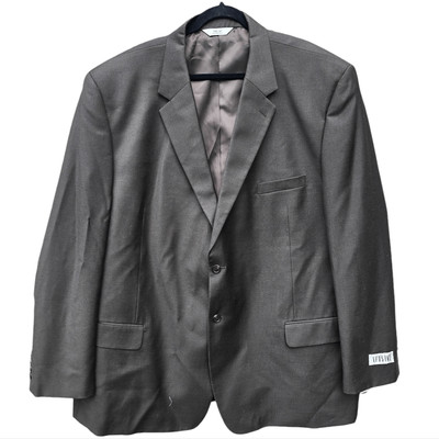 Versini Men's Dark Brown 100% Wool Two Button Notch Lapel Blazer Jacket Size 58L