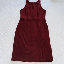 Ann Taylor Dress SZ Small Lined Stretch Knee Length Sheath Maroon Oxblood Work