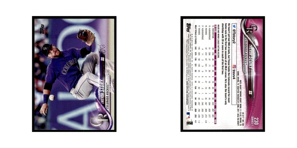 Trevor Story 2018 Topps #230 Colorado Rockies Baseball Card NM - Image 3 of 3