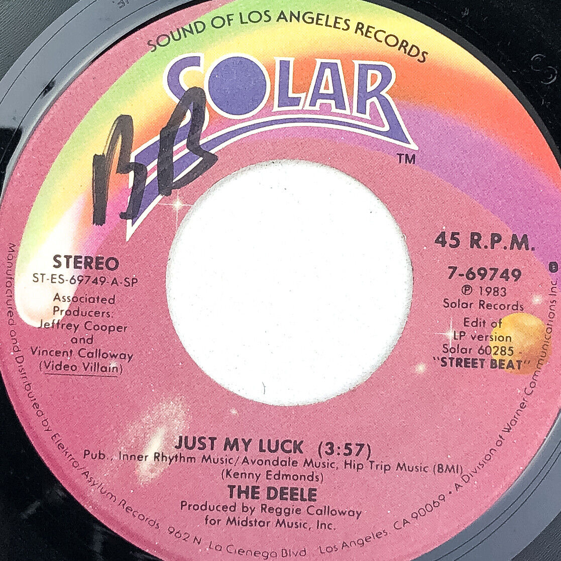 The Deele Just My Luck / Street Beat 45 RPM 7 The Deele Just My Luck / Street Beat 45 RPM 7