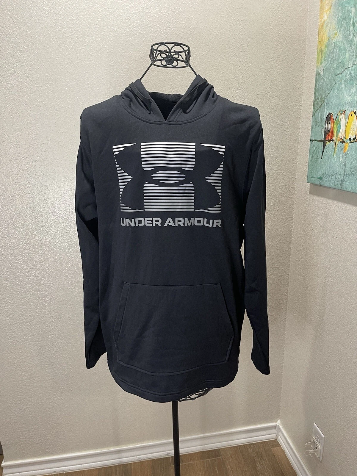 Under Armour Man Pullover Dark Gray Large Loose Hoodie